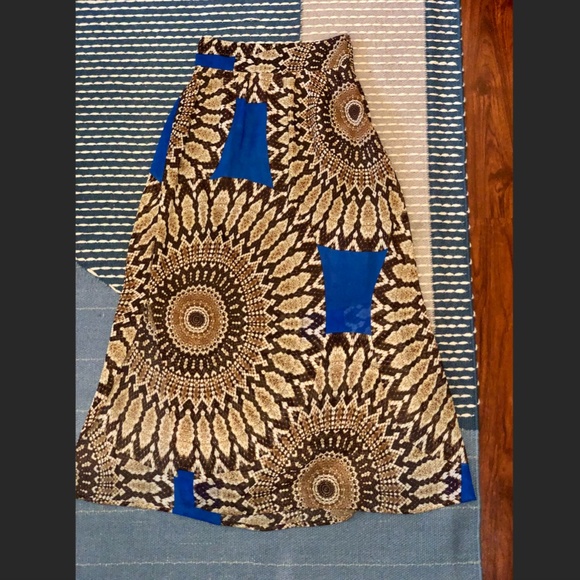 Patterned Color-block Chiffon Maxi Skirt - Picture 2 of 4